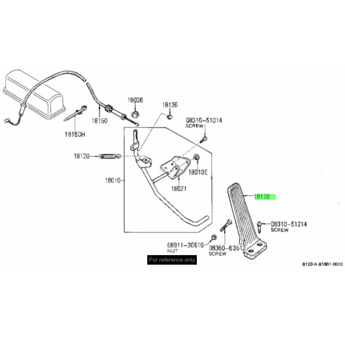 Accelerator Pedal - Datsun 1200