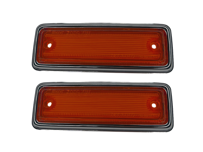 Side Indicator Lenses + Surrounds - Datsun 1200 - Pair