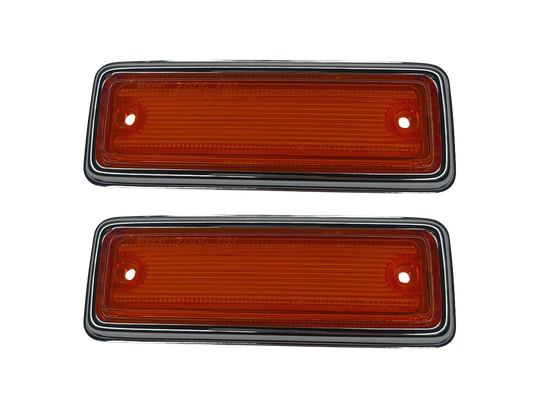 Side Indicator Lenses + Surrounds - Datsun 1200 - Pair
