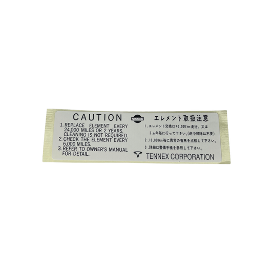 Genuine Nissan Datsun Air Cleaner Label