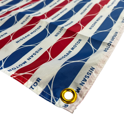 Flag - "NISSAN MOTOR" - Reproduced From Old Packaging - ~90x150cm