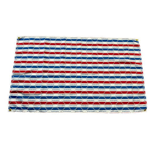 Flag - "NISSAN MOTOR" - Reproduced From Old Packaging - ~90x150cm