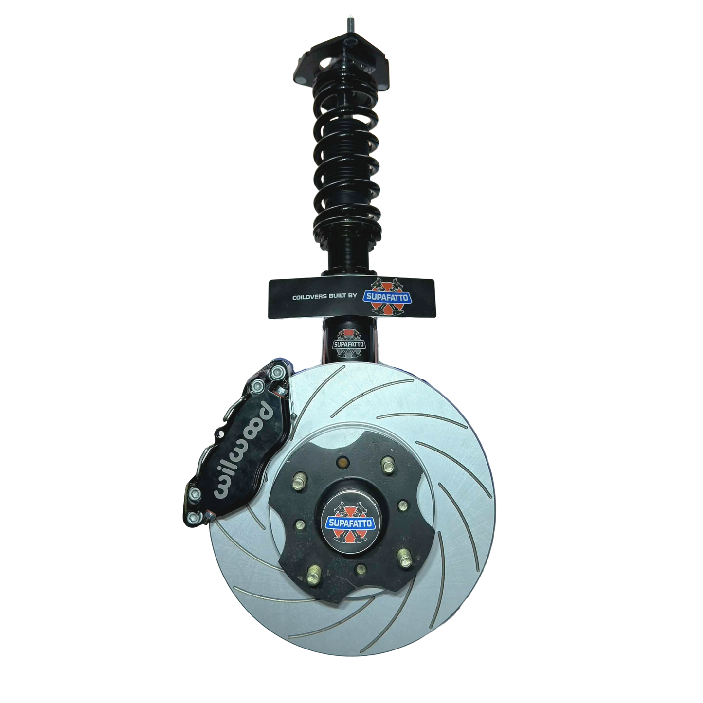 Front Coilovers - Wilwood 4-Pot Calipers - 280mm R-Spec Slotted Rotors - Most Models