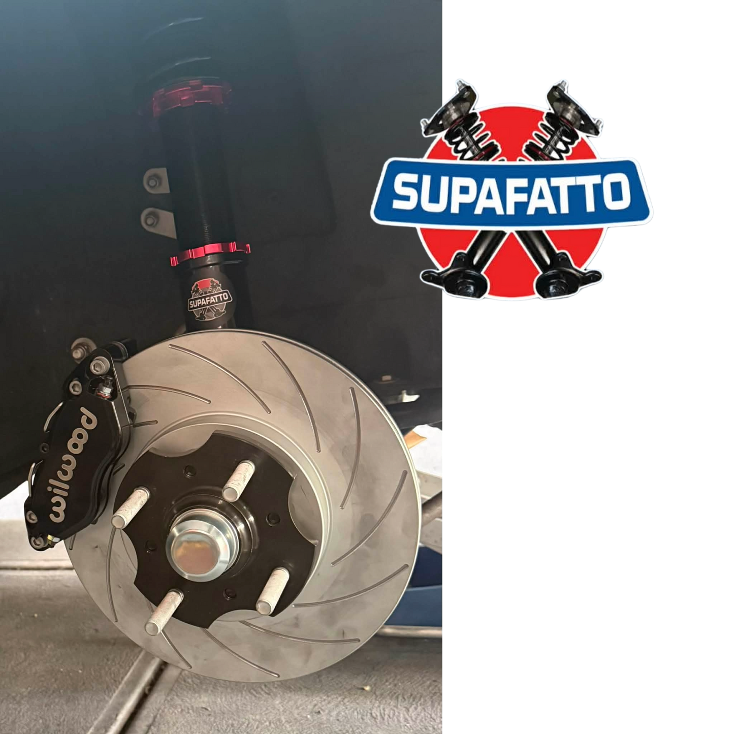 Front Coilovers - Wilwood 4-Pot Calipers - 280mm R-Spec Slotted Rotors - Most Models