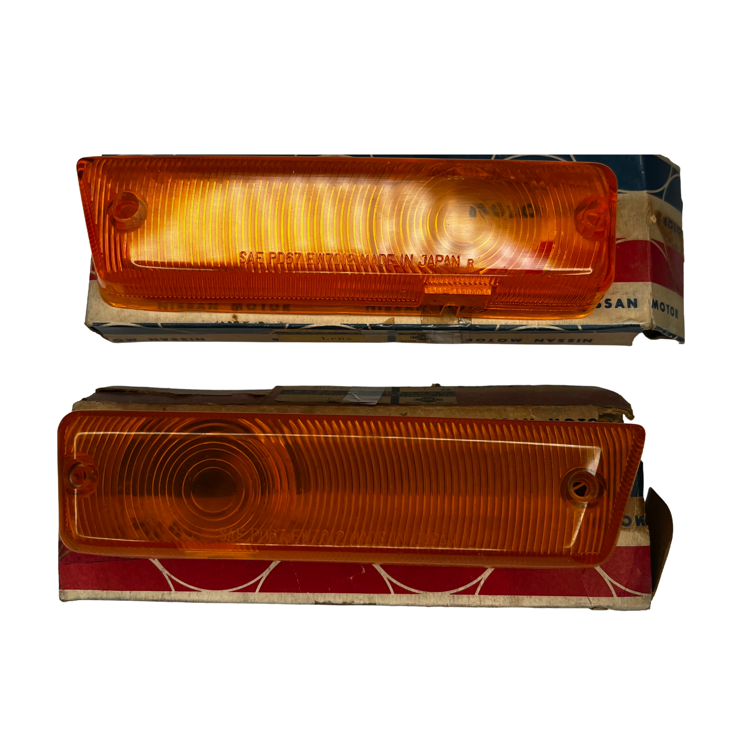 Genuine NOS Early 1968 Datsun 1600 JDM Front Indicator Lenses - Pair