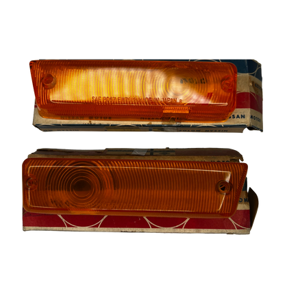 Genuine NOS Early 1968 Datsun 1600 JDM Front Indicator Lenses - Pair