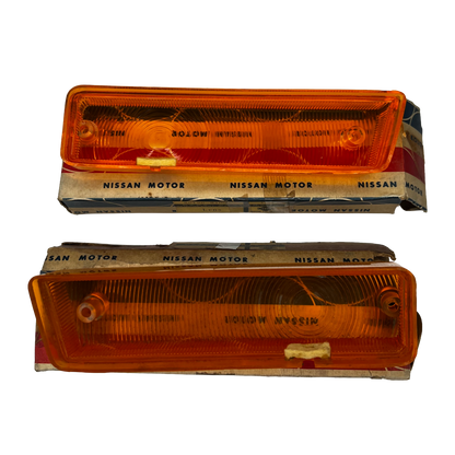 Genuine NOS Early 1968 Datsun 1600 JDM Front Indicator Lenses - Pair