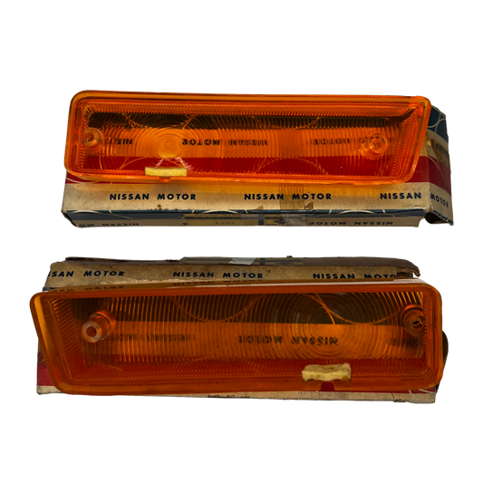 Genuine NOS Early 1968 Datsun 1600 JDM Front Indicator Lenses - Pair